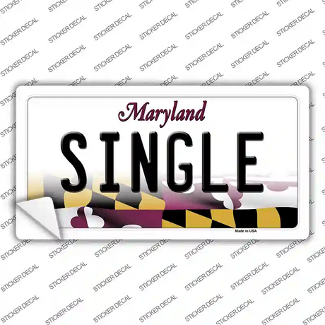 Single Maryland Novelty Sticker Decal