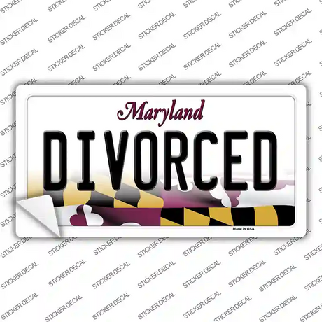 Divorced Maryland Novelty Sticker Decal