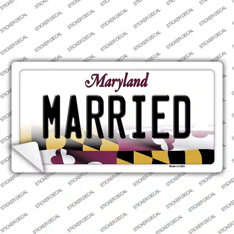 Married Maryland Novelty Sticker Decal