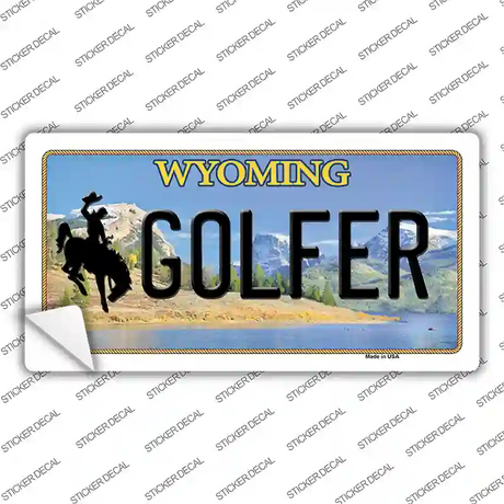 Golfer Wyoming Novelty Sticker Decal