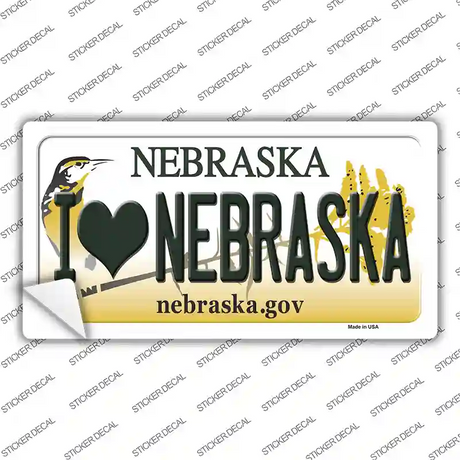 I Love Nebraska Novelty Sticker Decal