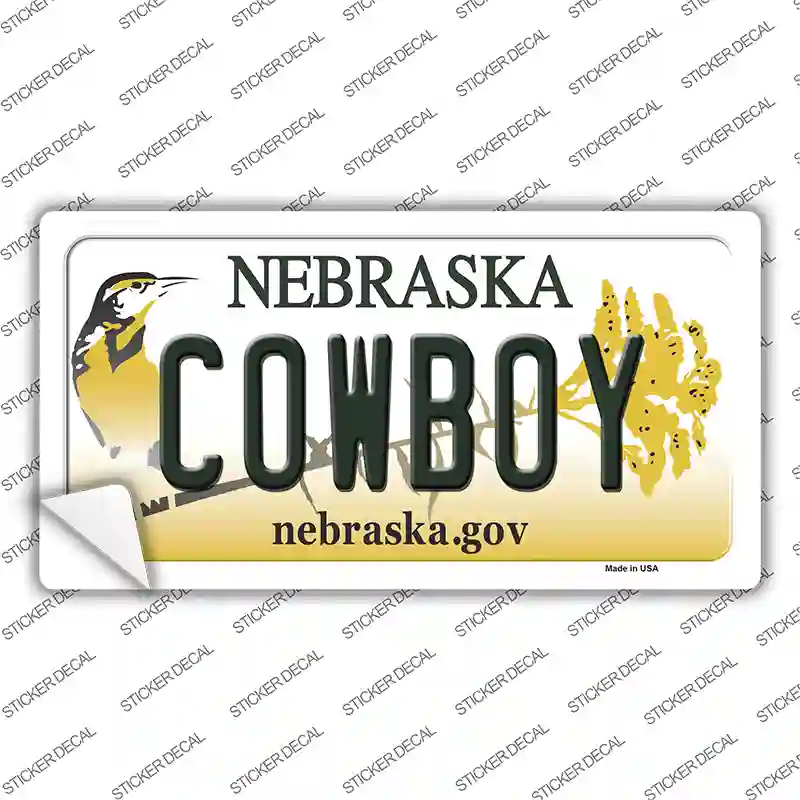 Cowboy Nebraska Novelty Sticker Decal