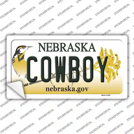 Cowboy Nebraska Novelty Sticker Decal