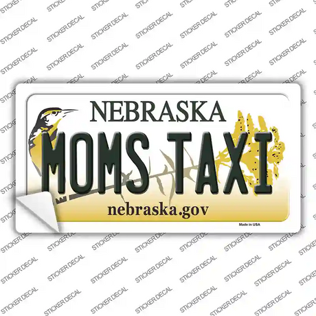 Moms Taxi Nebraska Novelty Sticker Decal