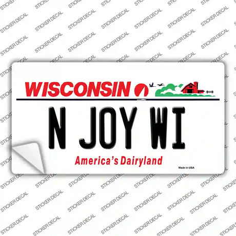 N Joy WI Wisconsin Novelty Sticker Decal