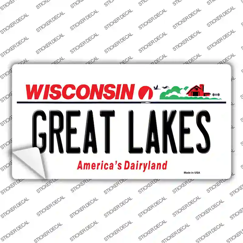 Great Lakes Wisconsin Novelty Sticker Decal
