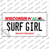 Surf Girl Wisconsin Novelty Sticker Decal