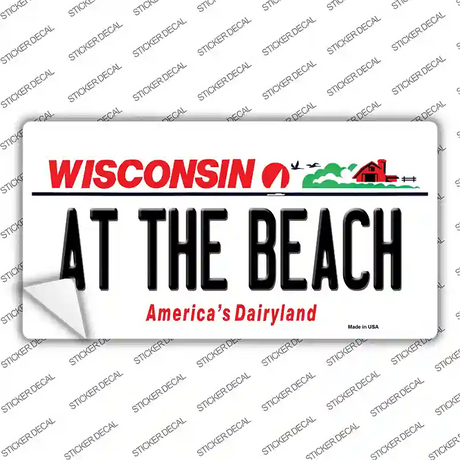 At The Beach Wisconsin Novelty Sticker Decal