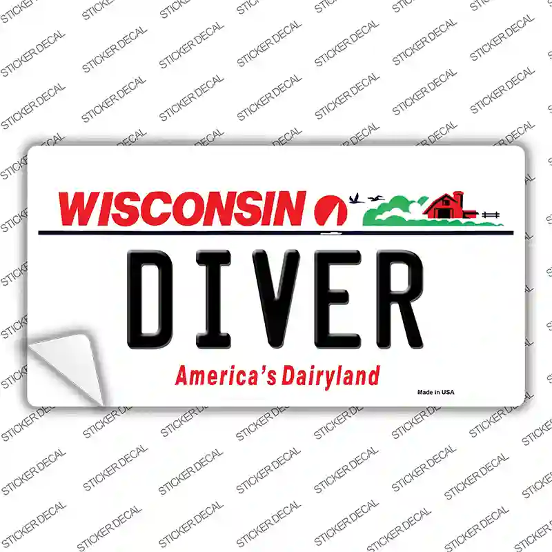 Diver Wisconsin Novelty Sticker Decal