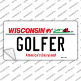 Golfer Wisconsin Novelty Sticker Decal