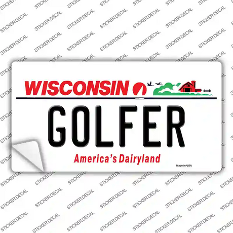 Golfer Wisconsin Novelty Sticker Decal