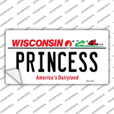 Princess Wisconsin Novelty Sticker Decal
