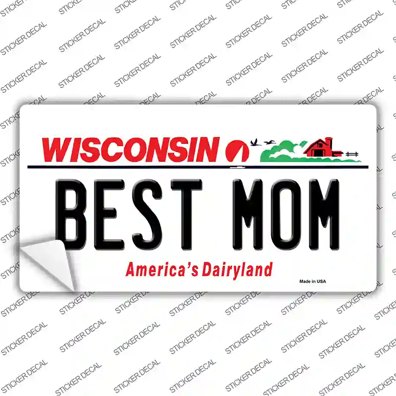 Best Mom Wisconsin Novelty Sticker Decal