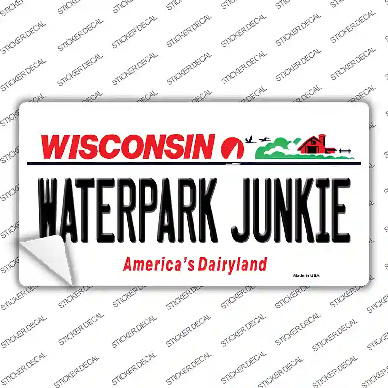 Waterpark Junkie Wisconsin Novelty Sticker Decal