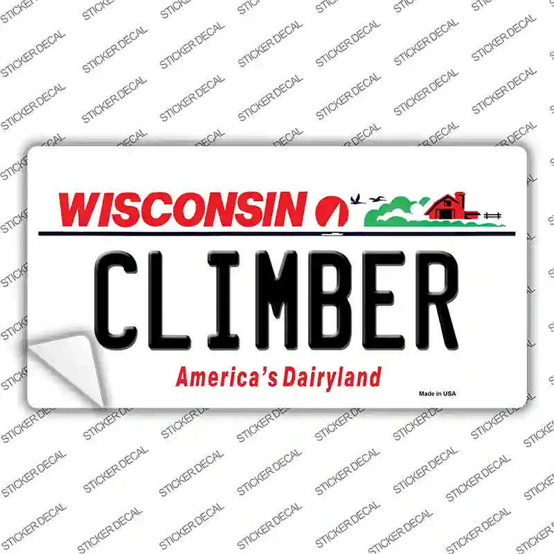 Climber Wisconsin Novelty Sticker Decal