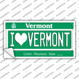 I Love Vermont Novelty Sticker Decal