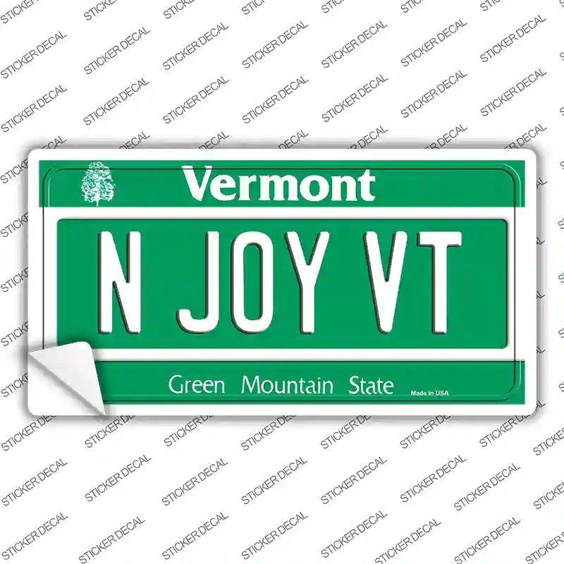 N Joy VT Vermont Novelty Sticker Decal