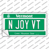 N Joy VT Vermont Novelty Sticker Decal