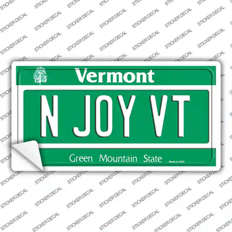 N Joy VT Vermont Novelty Sticker Decal