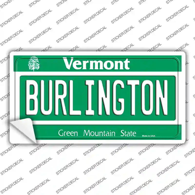 Burlington Vermont Novelty Sticker Decal