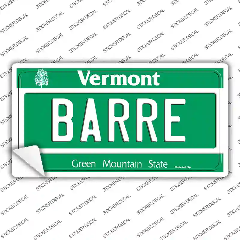 Barre Vermont Novelty Sticker Decal