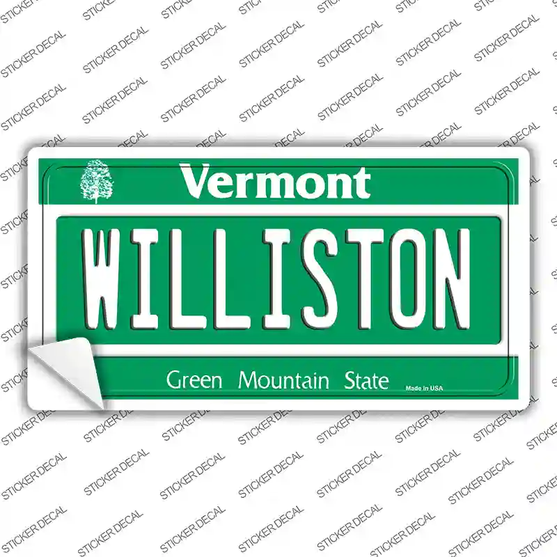 Williston Vermont Novelty Sticker Decal