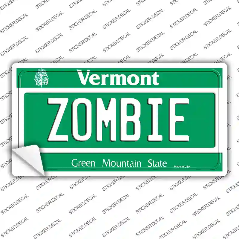 Zombie Vermont Novelty Sticker Decal