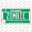 Zombie Vermont Novelty Sticker Decal