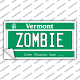 Zombie Vermont Novelty Sticker Decal