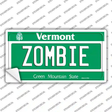 Zombie Vermont Novelty Sticker Decal