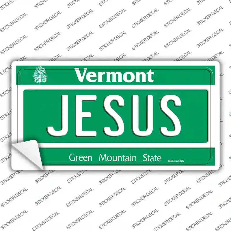 Jesus Vermont Novelty Sticker Decal