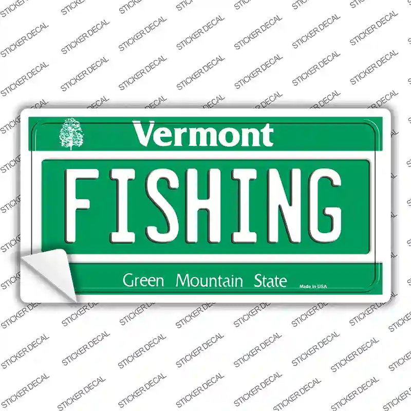 Fishing Vermont Novelty Sticker Decal