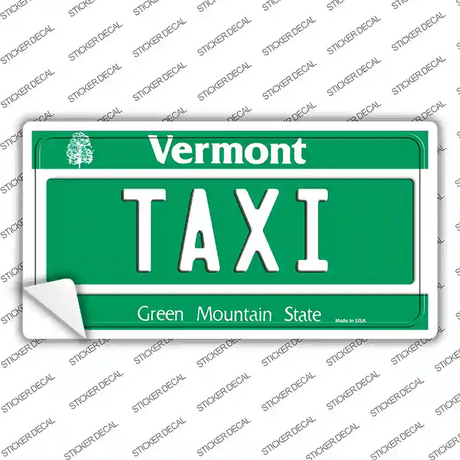 Taxi Vermont Novelty Sticker Decal