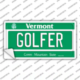 Golfer Vermont Novelty Sticker Decal