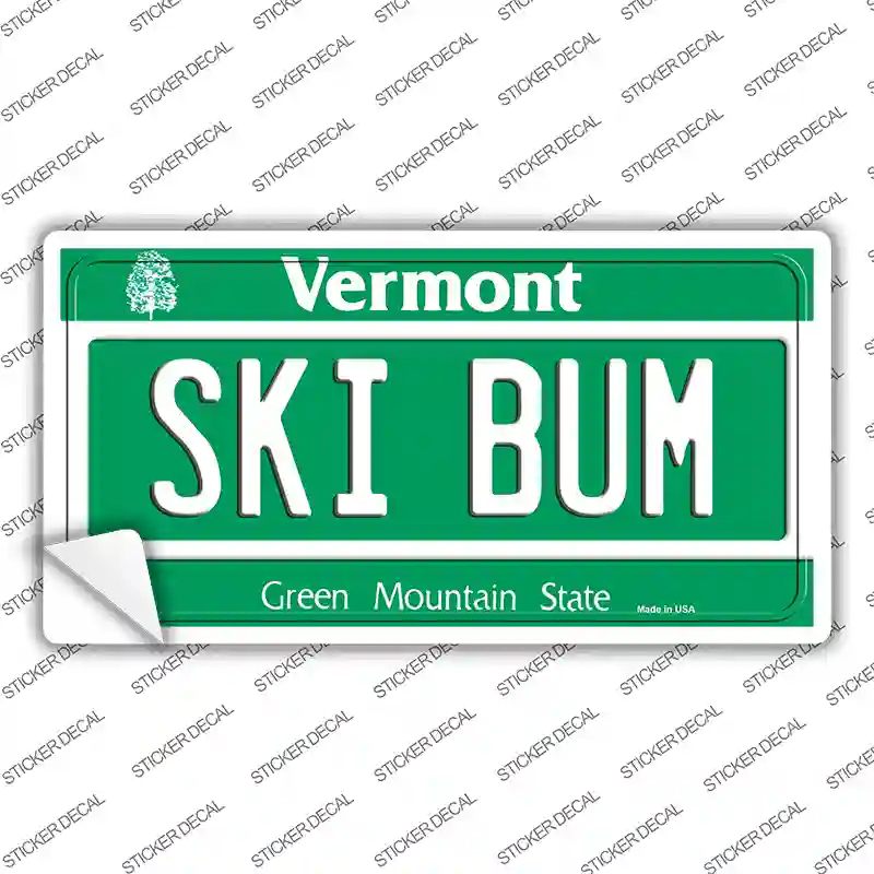 Ski Bum Vermont Novelty Sticker Decal