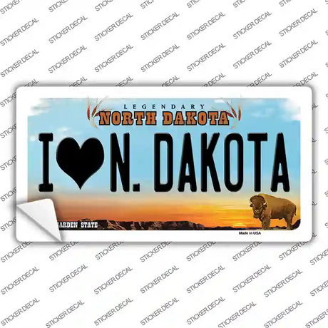 I Love North Dakota Novelty Sticker Decal