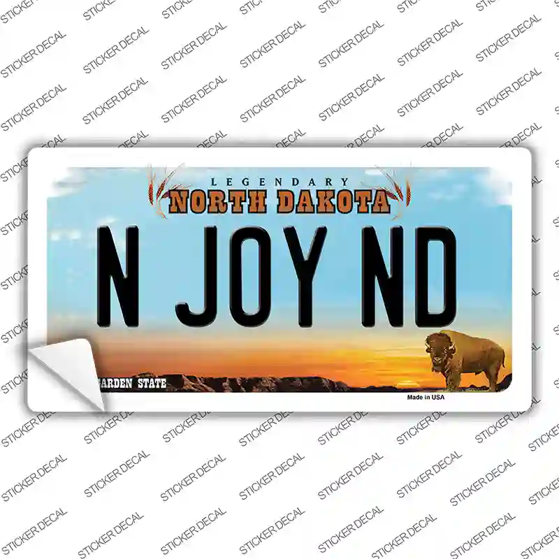 N Joy ND North Dakota Novelty Sticker Decal