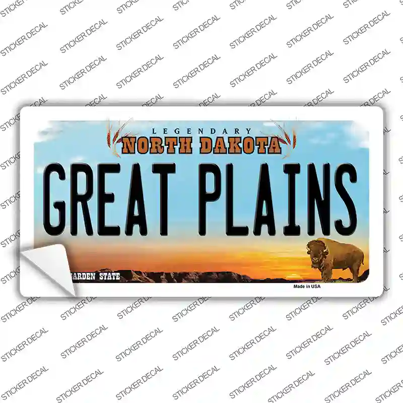 Great Plains North Dakota Novelty Sticker Decal