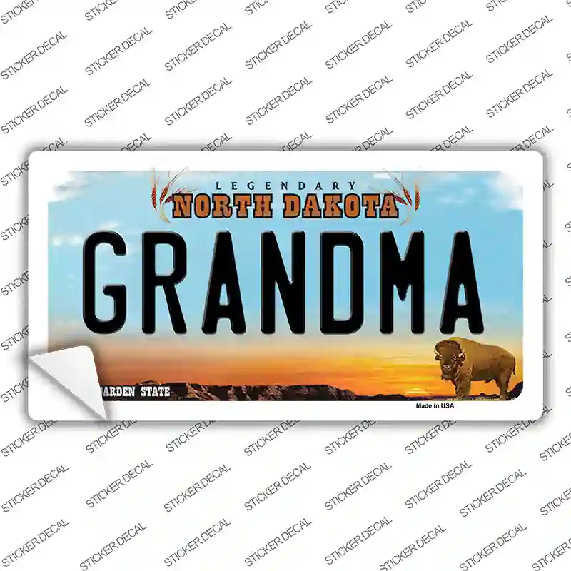 Grandma North Dakota Novelty Sticker Decal