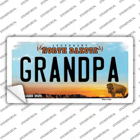 Grandpa North Dakota Novelty Sticker Decal
