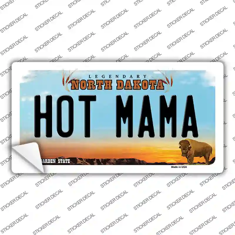 Hot Mama North Dakota Novelty Sticker Decal
