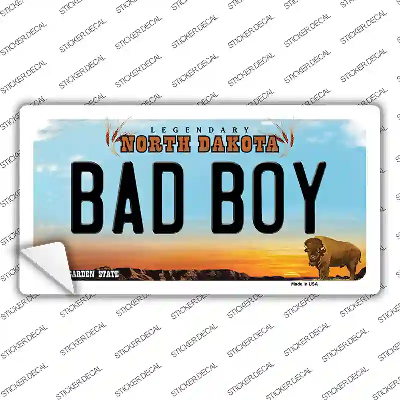 Bad Boy North Dakota Novelty Sticker Decal