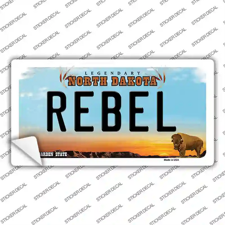 Rebel North Dakota Novelty Sticker Decal