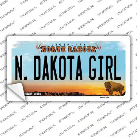 N Dakota Girl North Dakota Novelty Sticker Decal