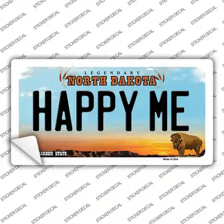 Happy Me North Dakota Novelty Sticker Decal