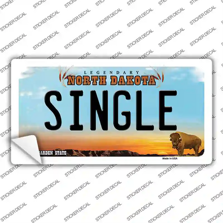 Single North Dakota Novelty Sticker Decal