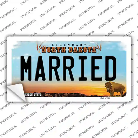 Married North Dakota Novelty Sticker Decal