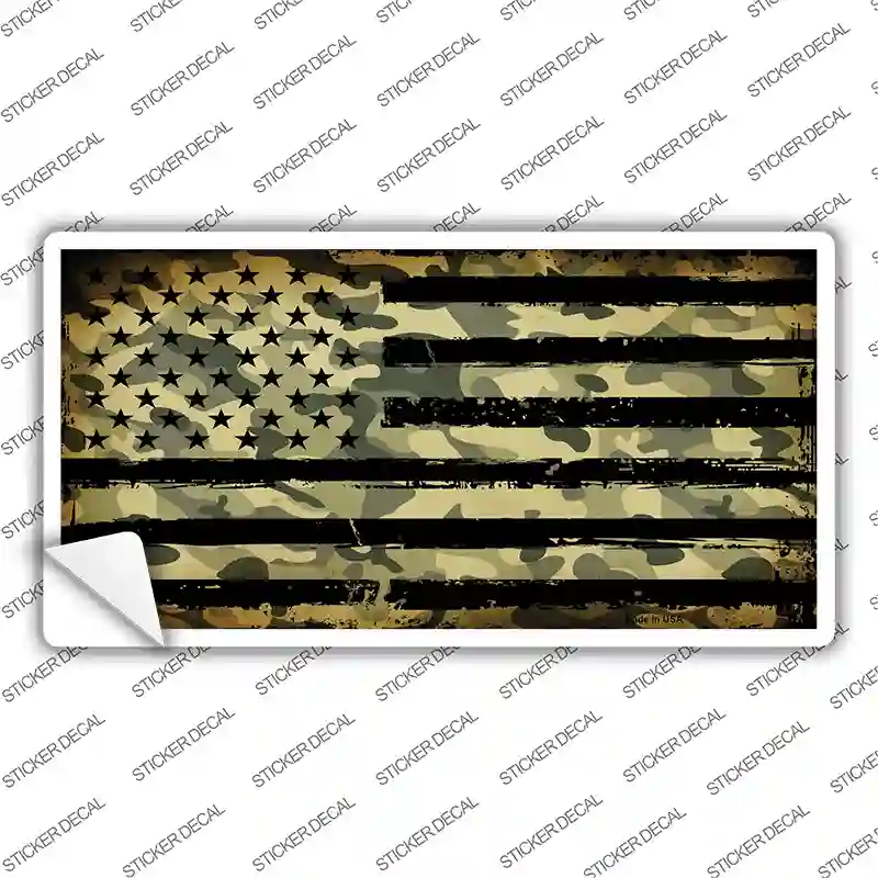 Camo American Flag Novelty Sticker Decal
