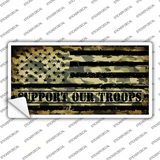 Camo American Flag Support Troops Novelty Sticker Decal