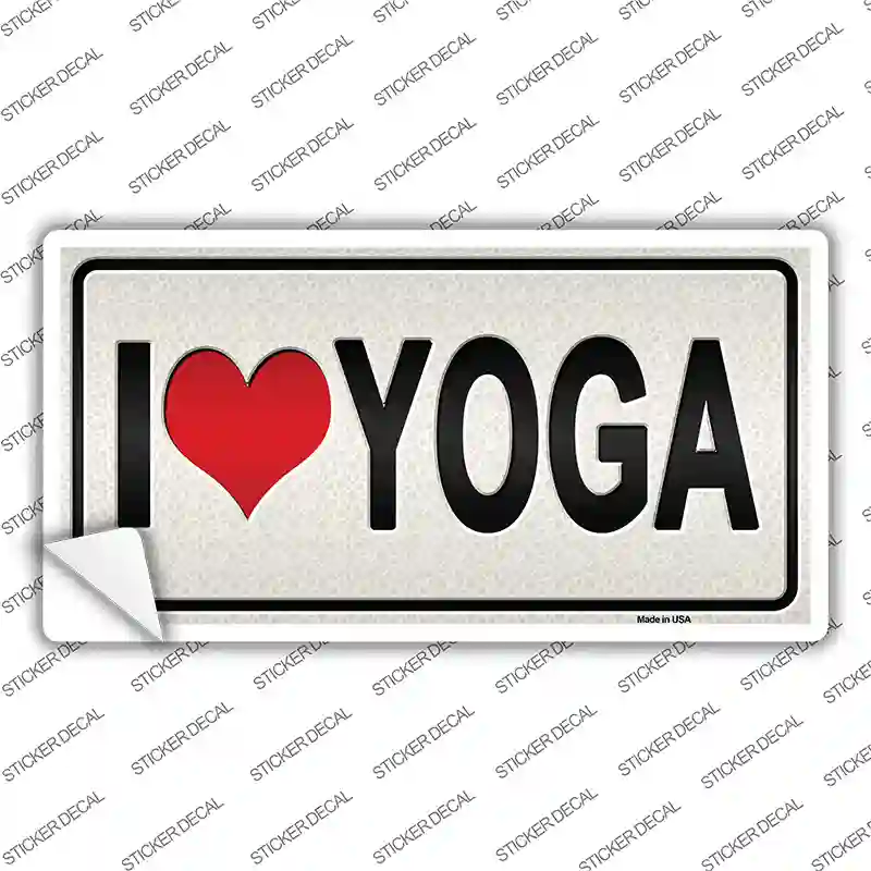 I Love Yoga Silver Novelty Sticker Decal